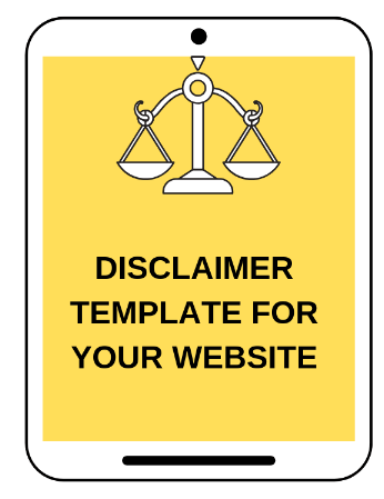 yellow image promoting the disclaimer template
