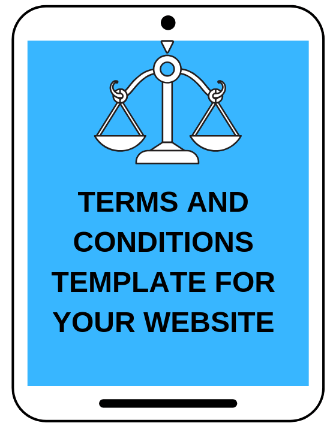 blue image promoting the terms & conditions template