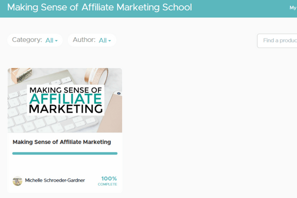 making sense of affiliate marketing course screenshot and affiliate marketing for beginners