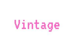 "vintage" written in vt323 font
