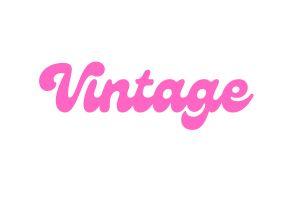 "vintage" written in genty font